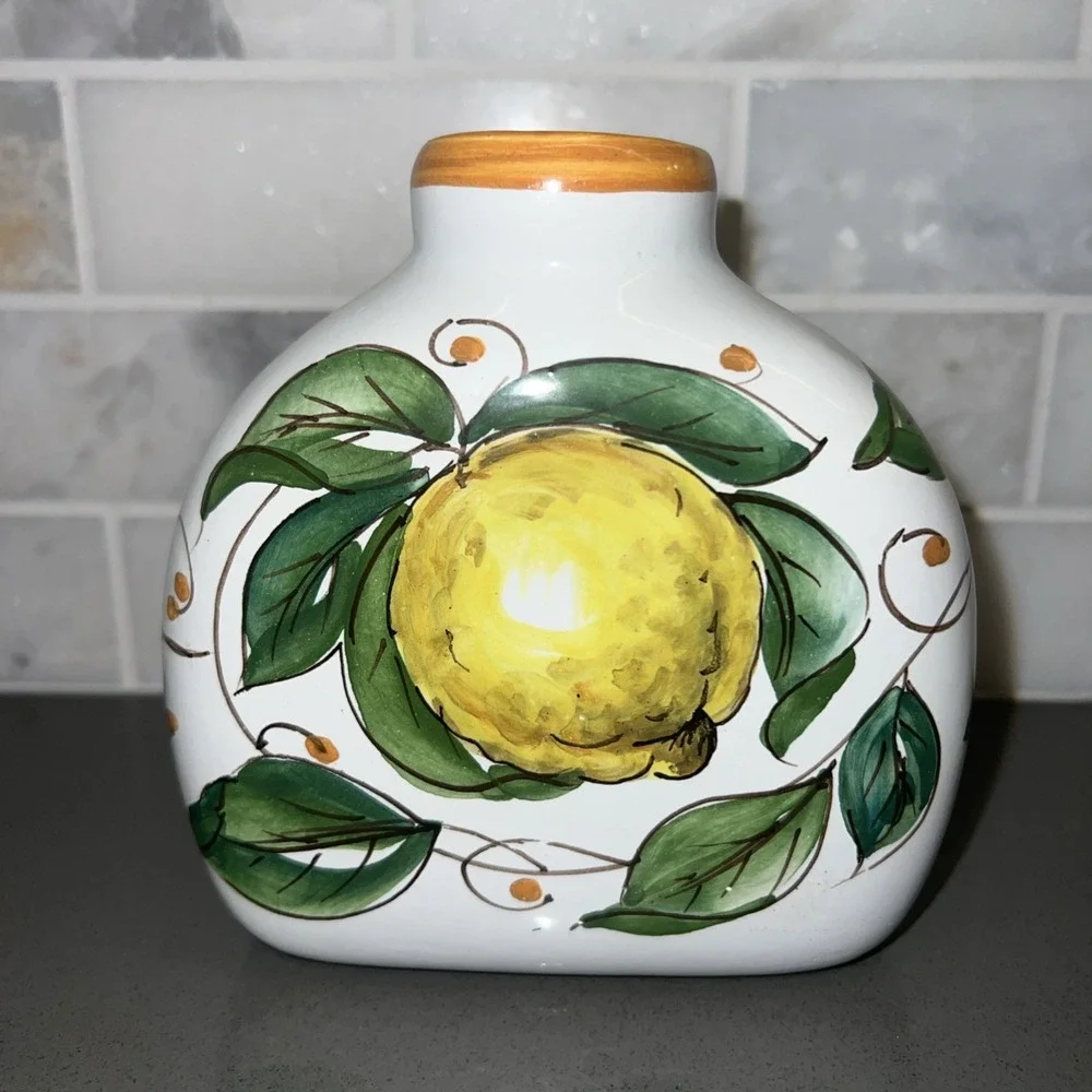 VintageFirenz Handpainted Fruit Vase
